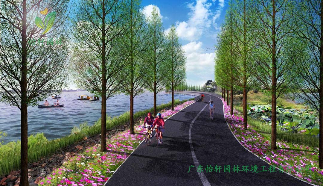 湖北荊州環長湖濕地公園綠化景觀設計案例效果圖